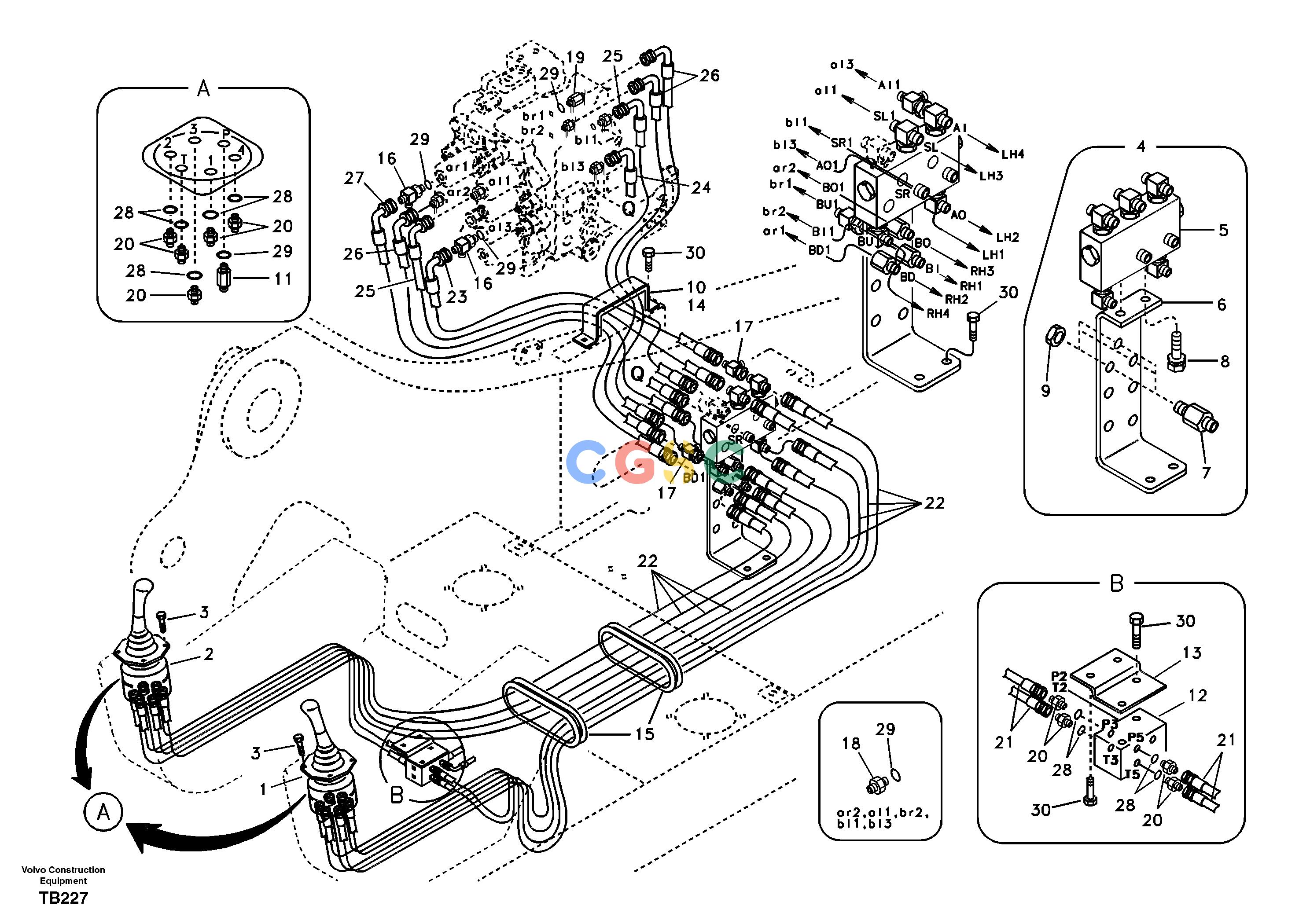 沃尔沃零件查询EC135B Servo system, control valve to remote control valveSER NO 20001-200798277787-8277147NoneNoneNoneAutodata Volvo online