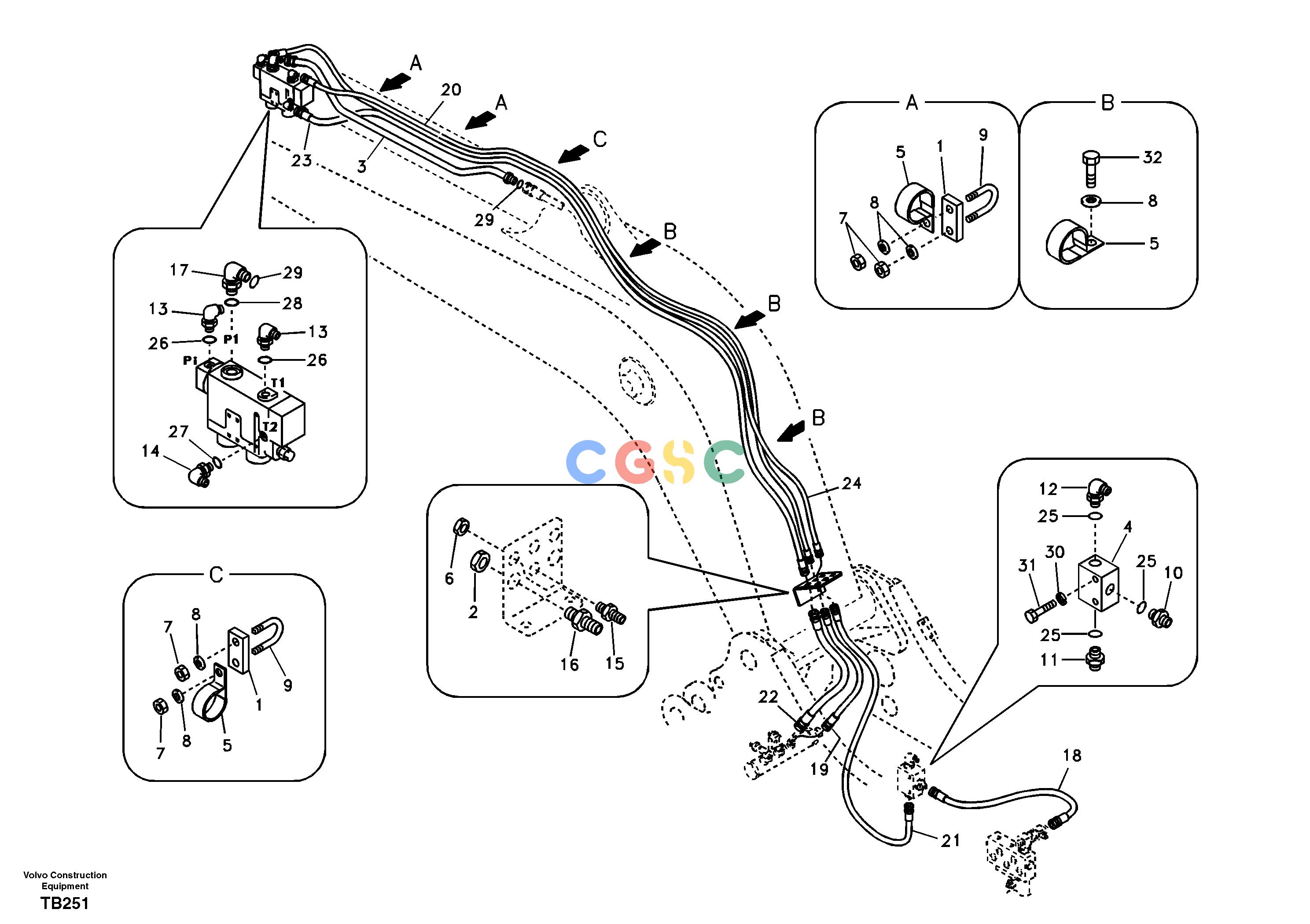 沃尔沃零件查询EC135B Working hydraulic, dipper arm ruptureSER NO 20001-200798278008-NoneNoneNoneNoneAutodata Volvo online