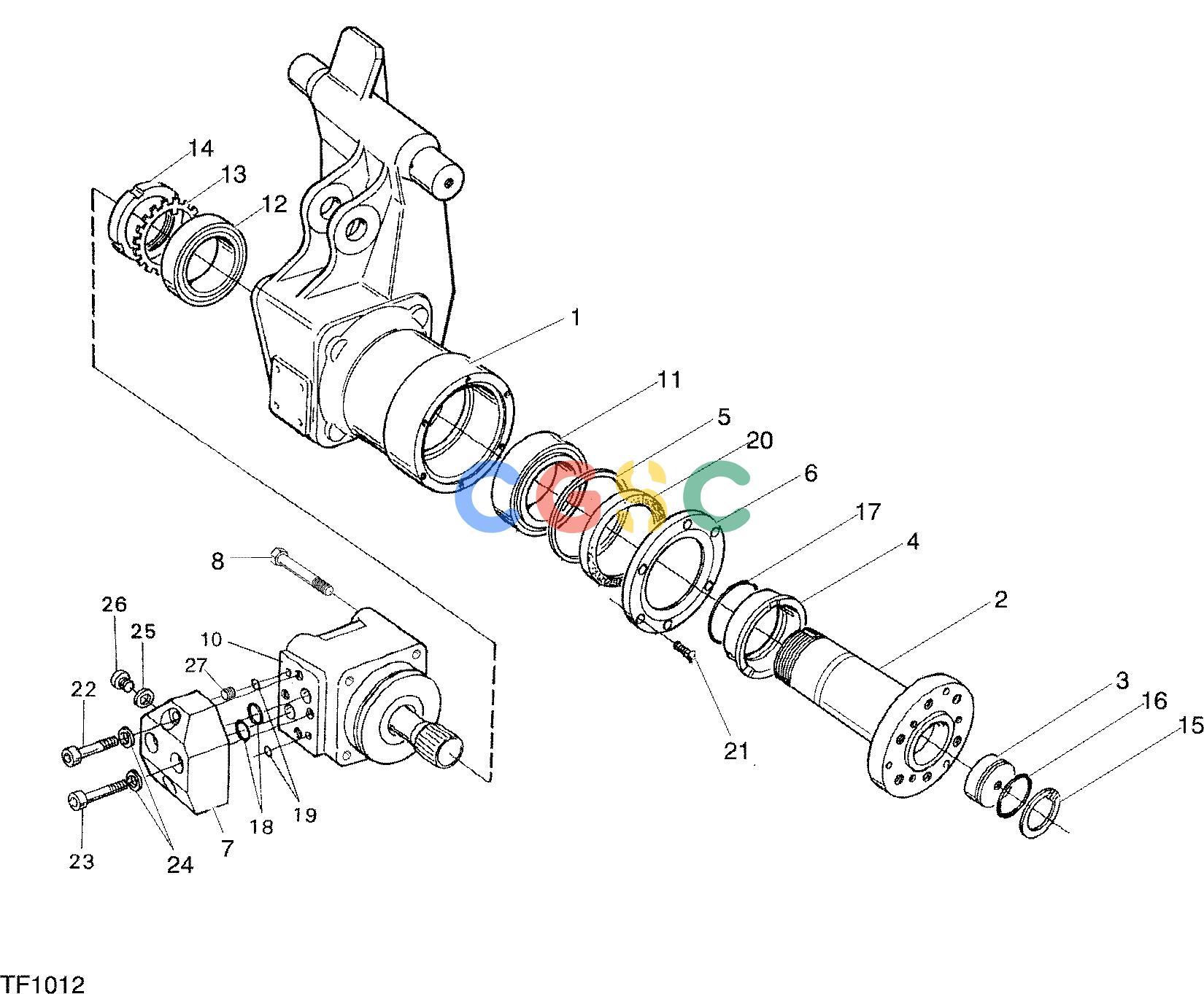 约翰迪尔零件查询746C ATT - ATTACHMENTS ENGINE WHEEL ARM, DANFOSS 500CC F048249 11 4 TF1012 [TF1012]EPC John Deere online