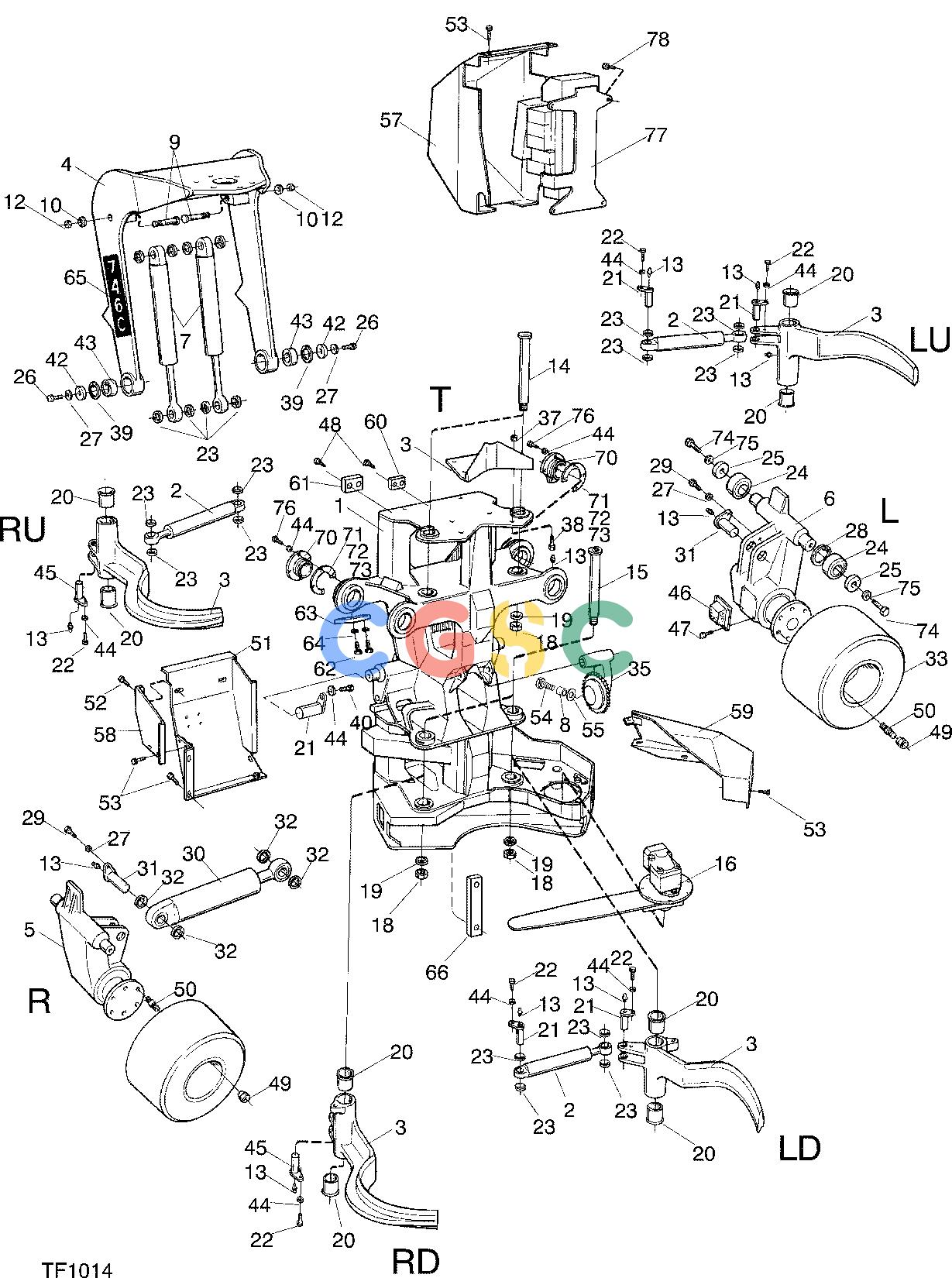 约翰迪尔零件查询746C ATT - ATTACHMENTS ENGINE HARVESTER HEAD 746C F048249 11 2 TF1014 [TF1014]EPC John Deere online