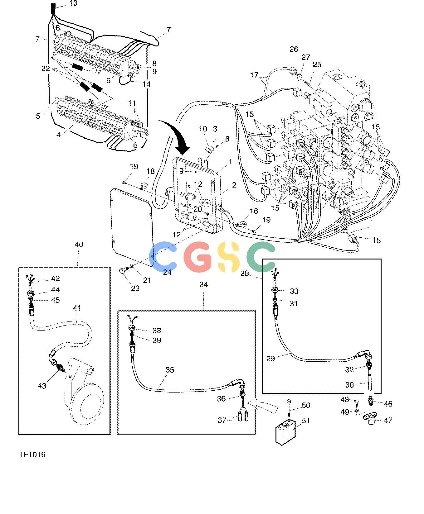 约翰迪尔零件查询762C ATT - ATTACHMENTS ENGINE ELECTRICAL SYSTEM, DAPT 513 F048250 11 42 TF1016-1 [TF1016-1]EPC John Deere online