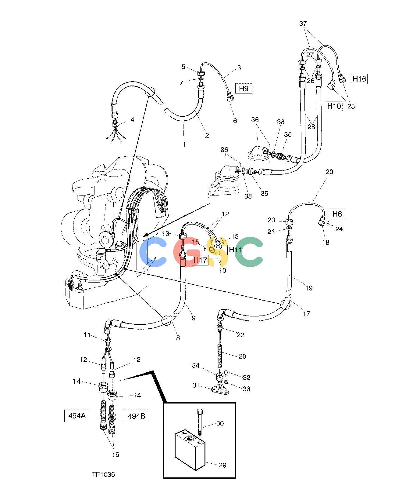 约翰迪尔零件查询762C ATT - ATTACHMENTS ENGINE ELECTRICAL SYSTEM, TIMBERJACK 3000 F048250 11 46 TF1036 [TF1036]EPC John Deere online