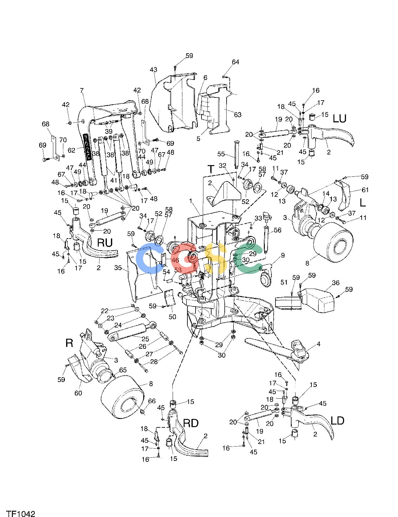 约翰迪尔零件查询762C ATT - ATTACHMENTS ENGINE HARVESTER HEAD 762C F048250 11 2 TF1042 [TF1042]EPC John Deere online
