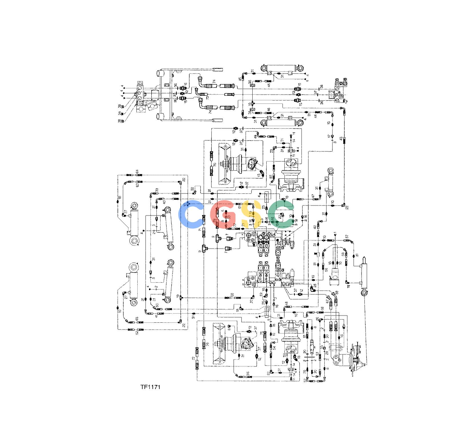 约翰迪尔零件查询745 ATT - ATTACHMENTS ENGINE HYDRAULIC MOUNTING F045006 11 56.1 TF1171 [TF1171]EPC John Deere online