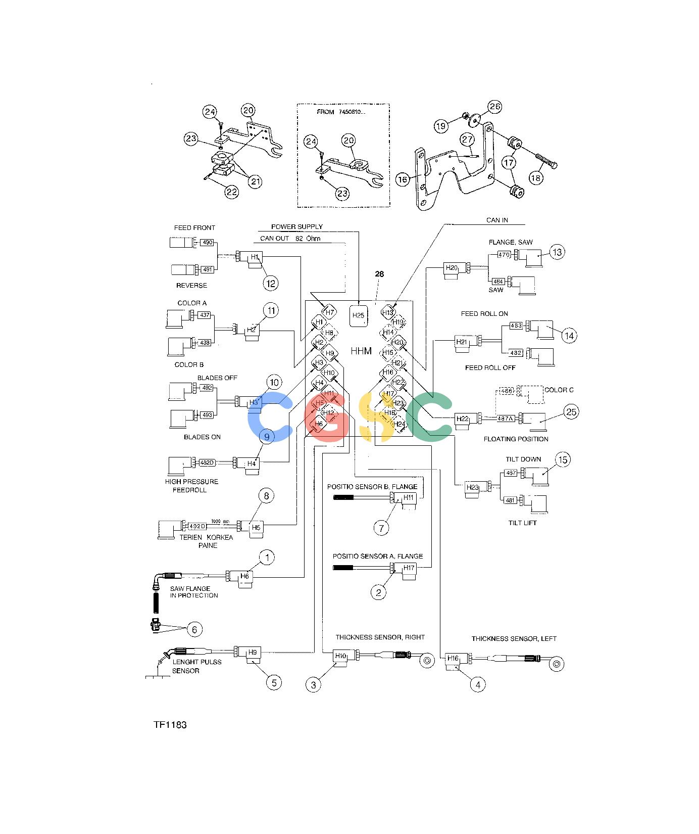 约翰迪尔零件查询745 ATT - ATTACHMENTS ENGINE ELECTRICAL MOUNTING F045006 11 62.1 TF1183 [TF1183]EPC John Deere online