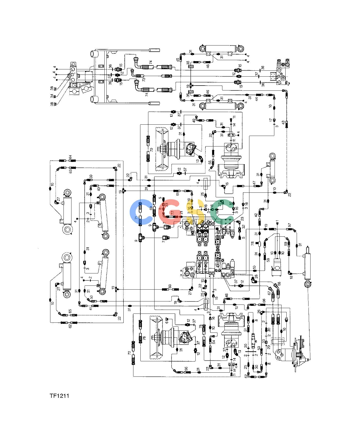 约翰迪尔零件查询745 ATT - ATTACHMENTS ENGINE HYDRAULIC MOUNTING F045006 11 56.2 TF1211 [TF1211]EPC John Deere online