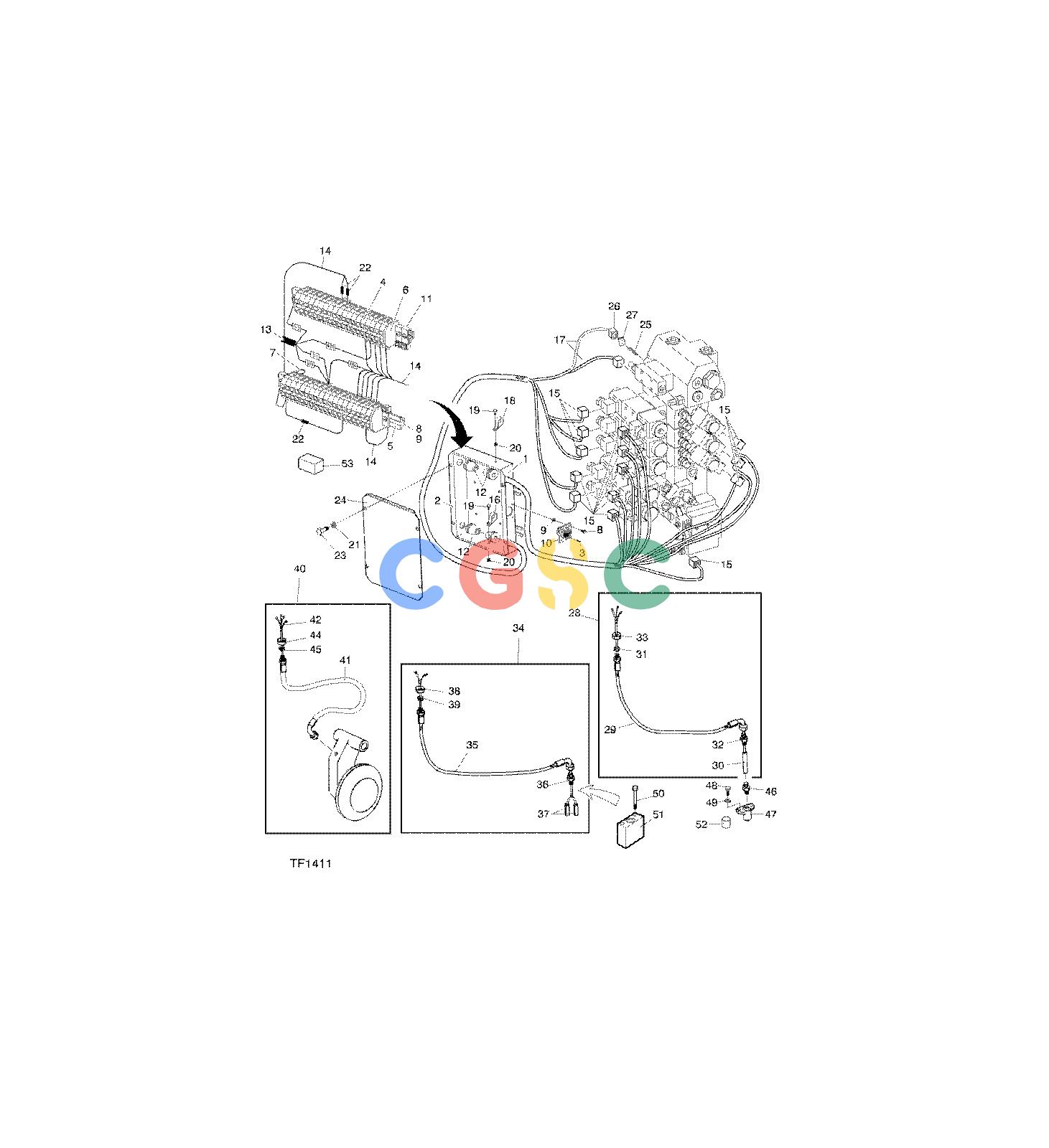 约翰迪尔零件查询762C ATT - ATTACHMENTS ENGINE ELECTRICAL SYSTEM, DAPT 513 F048250 11 42.1 TF1411-1 [TF1411-1]EPC John Deere online