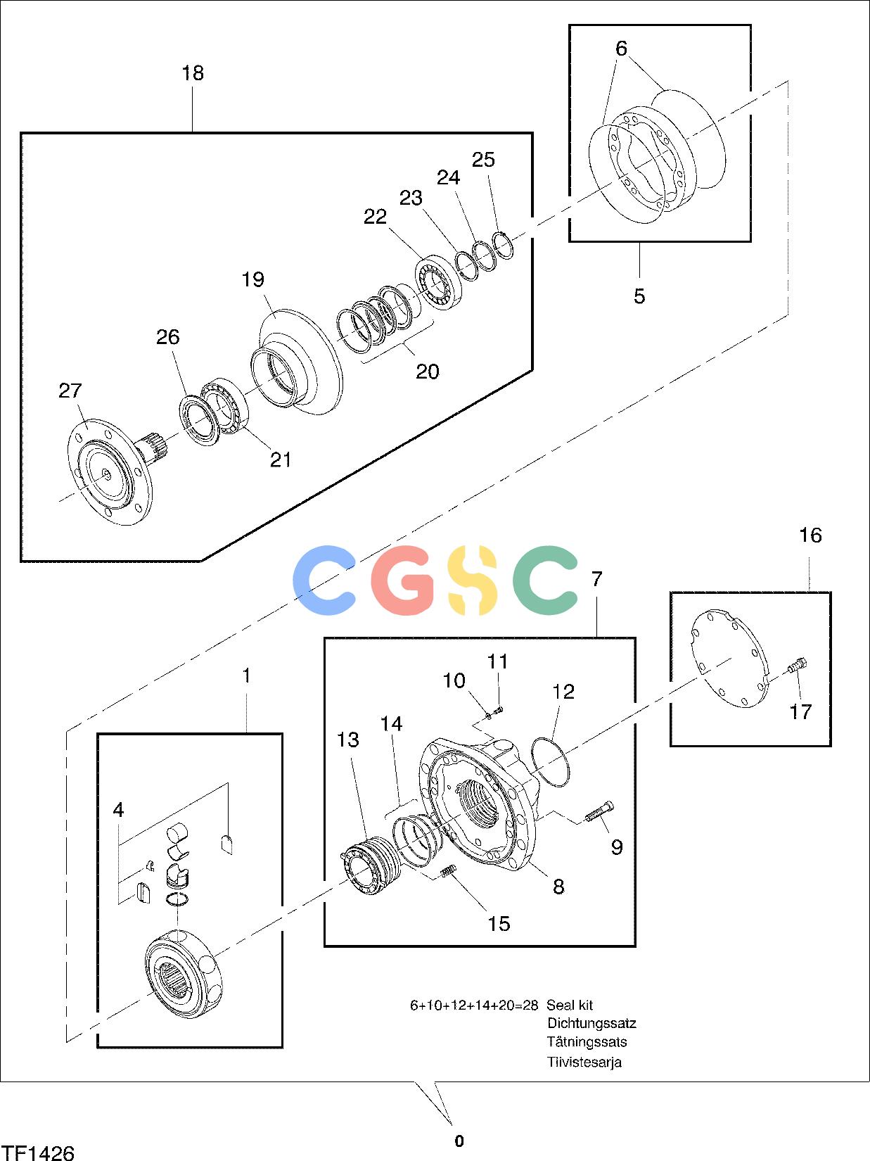 约翰迪尔零件查询762C ATT - ATTACHMENTS ENGINE HYDRAULIC MOTOR, FEED ROLLS, 857 CC /934 CC F048250 11 38.1 TF1426 [TF1426]EPC John Deere online