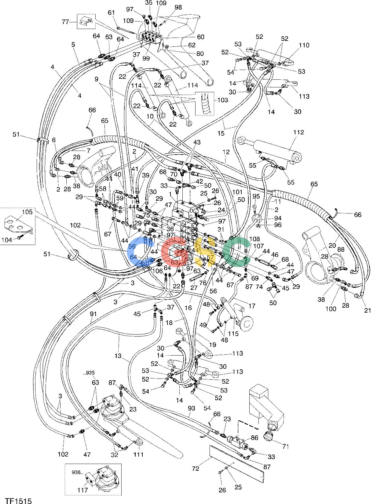 约翰迪尔零件查询762C ATT - ATTACHMENTS ENGINE HYDRAULIC SYSTEM F048250 11 10.2 TF1515 [TF1515]EPC John Deere online