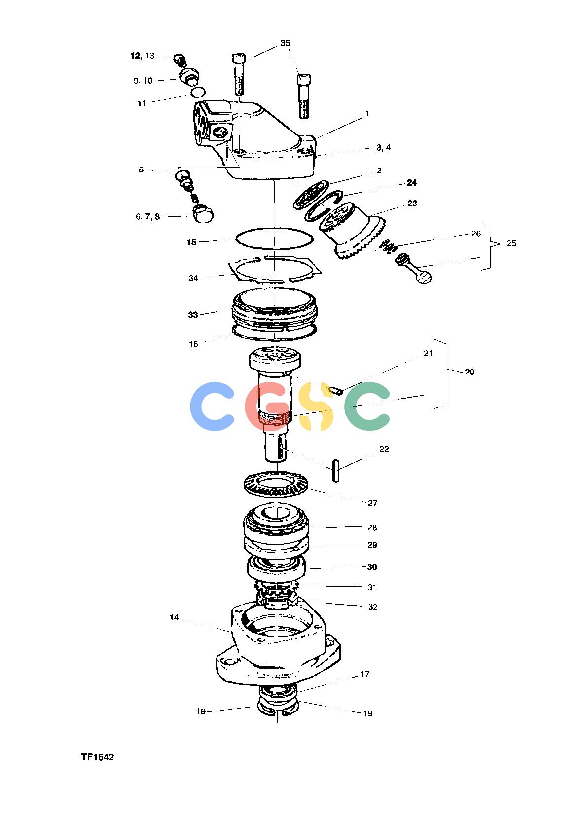 约翰迪尔零件查询762C ATT - ATTACHMENTS ENGINE HYDRAULIC MOTOR, SAW F048250 11 36.1 TF1542 [TF1542]EPC John Deere online