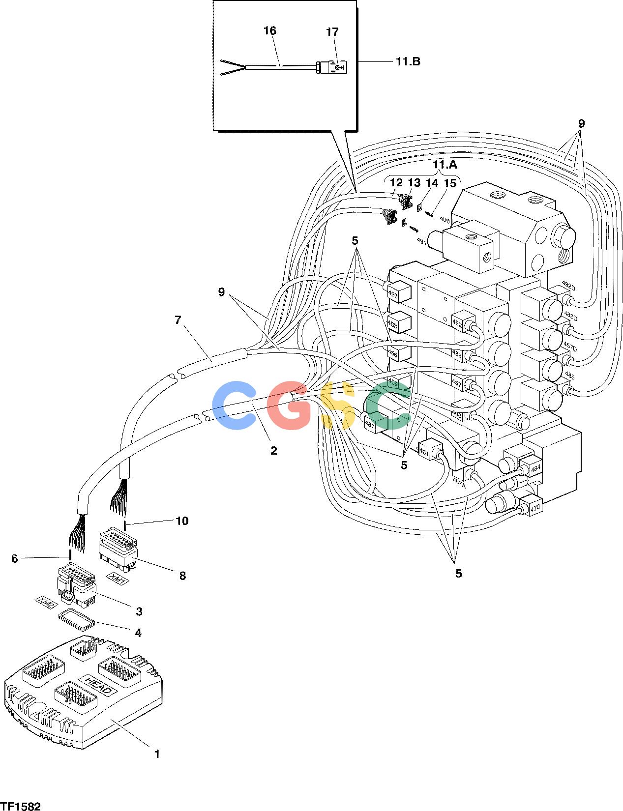 约翰迪尔零件查询762C ATT - ATTACHMENTS ENGINE ELECTRICAL SYSTEM, TM10 F048250 11 54 TF1582 [TF1582]EPC John Deere online