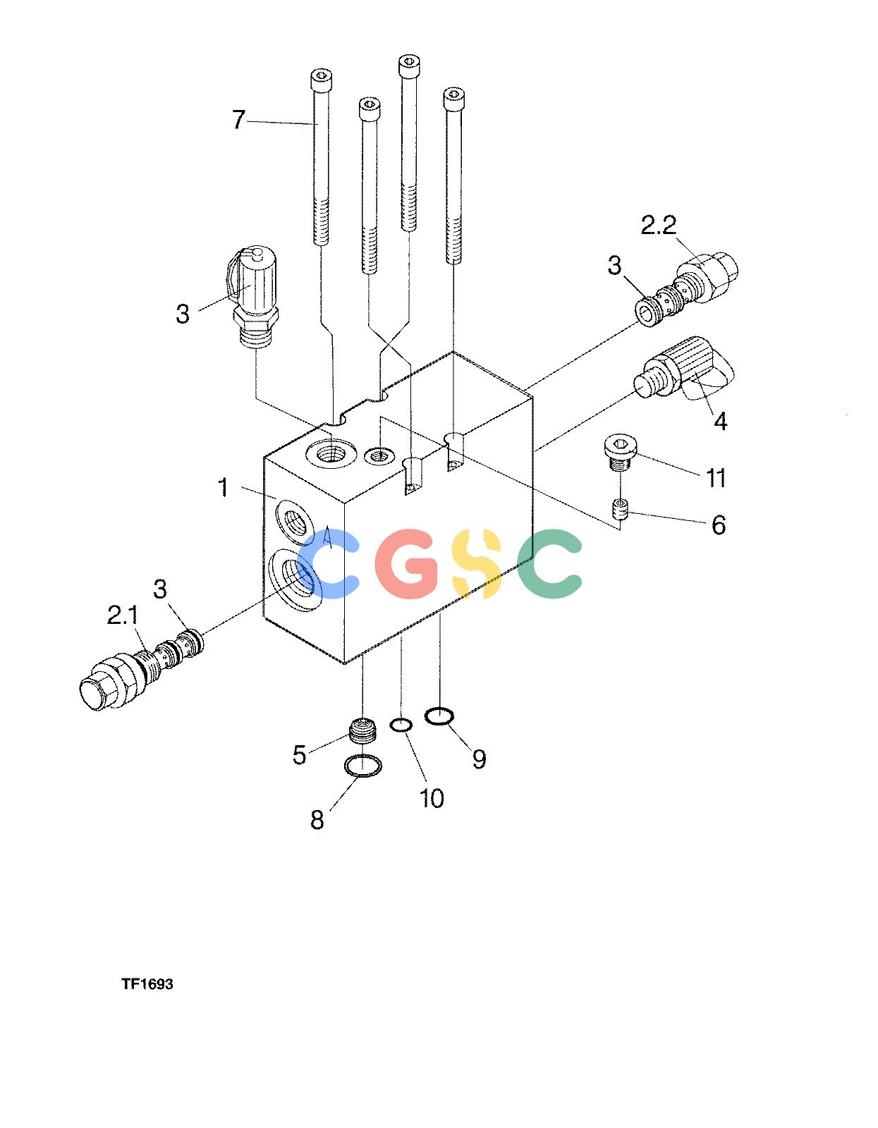 约翰迪尔零件查询745 ATT - ATTACHMENTS ENGINE VALVE BLOCK F045006 11 98 TF1693 [TF1693]EPC John Deere online