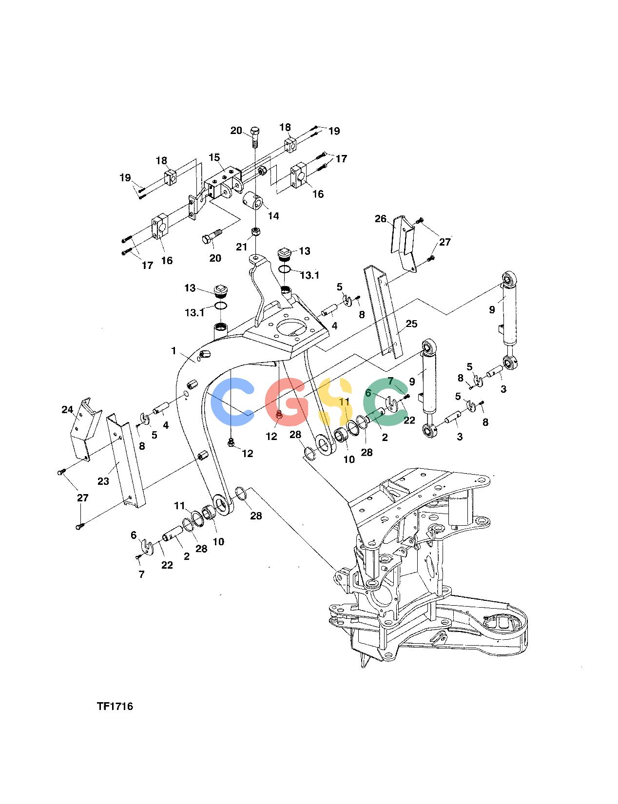 约翰迪尔零件查询758 HD - ATTACHMENTS ENGINE FELLING DEVICE F059285 11 12 TF1716 [TF1716]EPC John Deere online