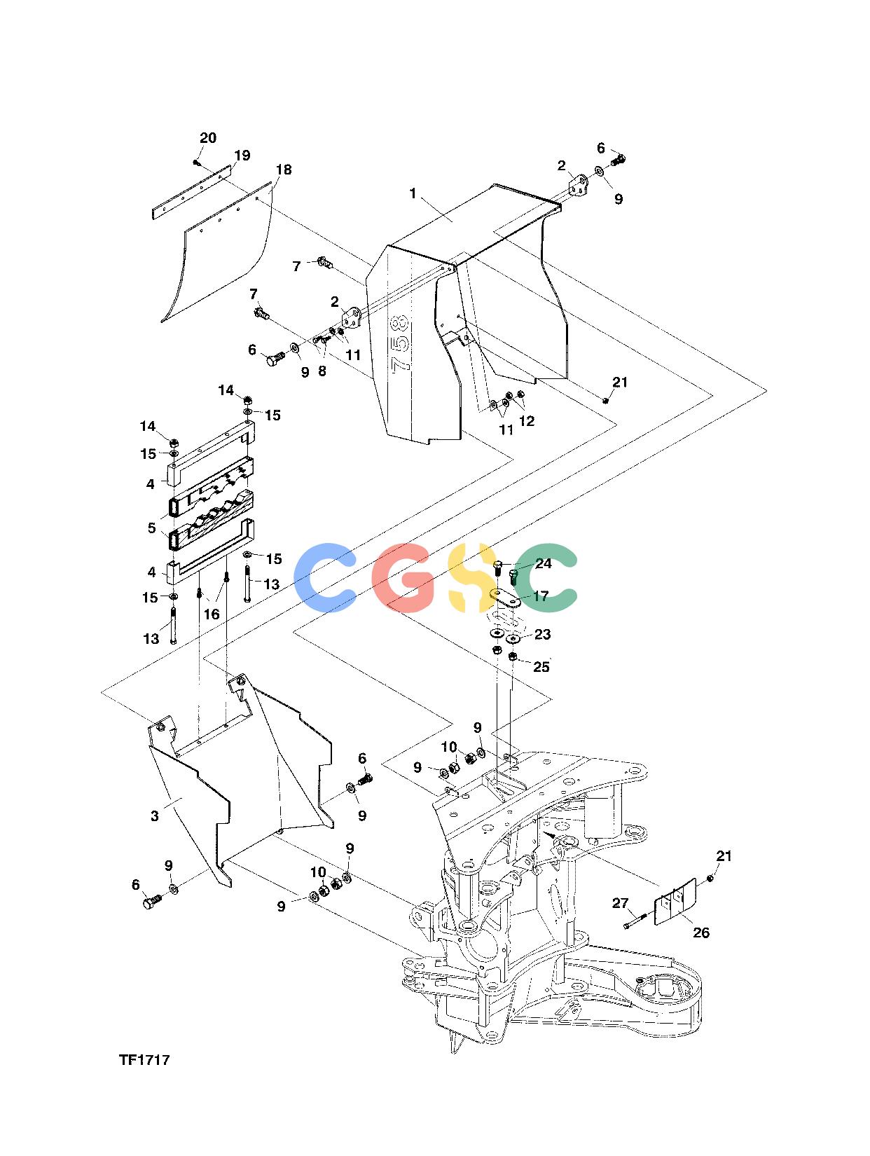 约翰迪尔零件查询758 HD - ATTACHMENTS ENGINE SHIELDS F059285 11 14 TF1717 [TF1717]EPC John Deere online