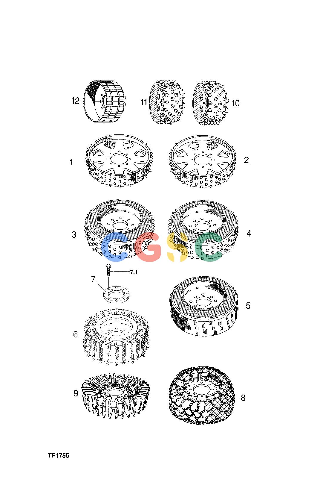 约翰迪尔零件查询758 HD - ATTACHMENTS ENGINE FEED ROLLS F059285 11 8 TF1755 [TF1755]EPC John Deere online