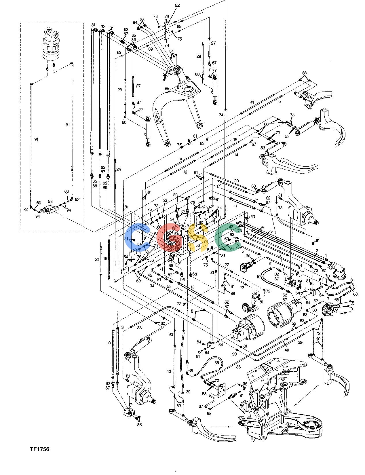 约翰迪尔零件查询758 HD - ATTACHMENTS ENGINE HYDRAULIC MOUNTING F059285 11 46 TF1756 [TF1756]EPC John Deere online