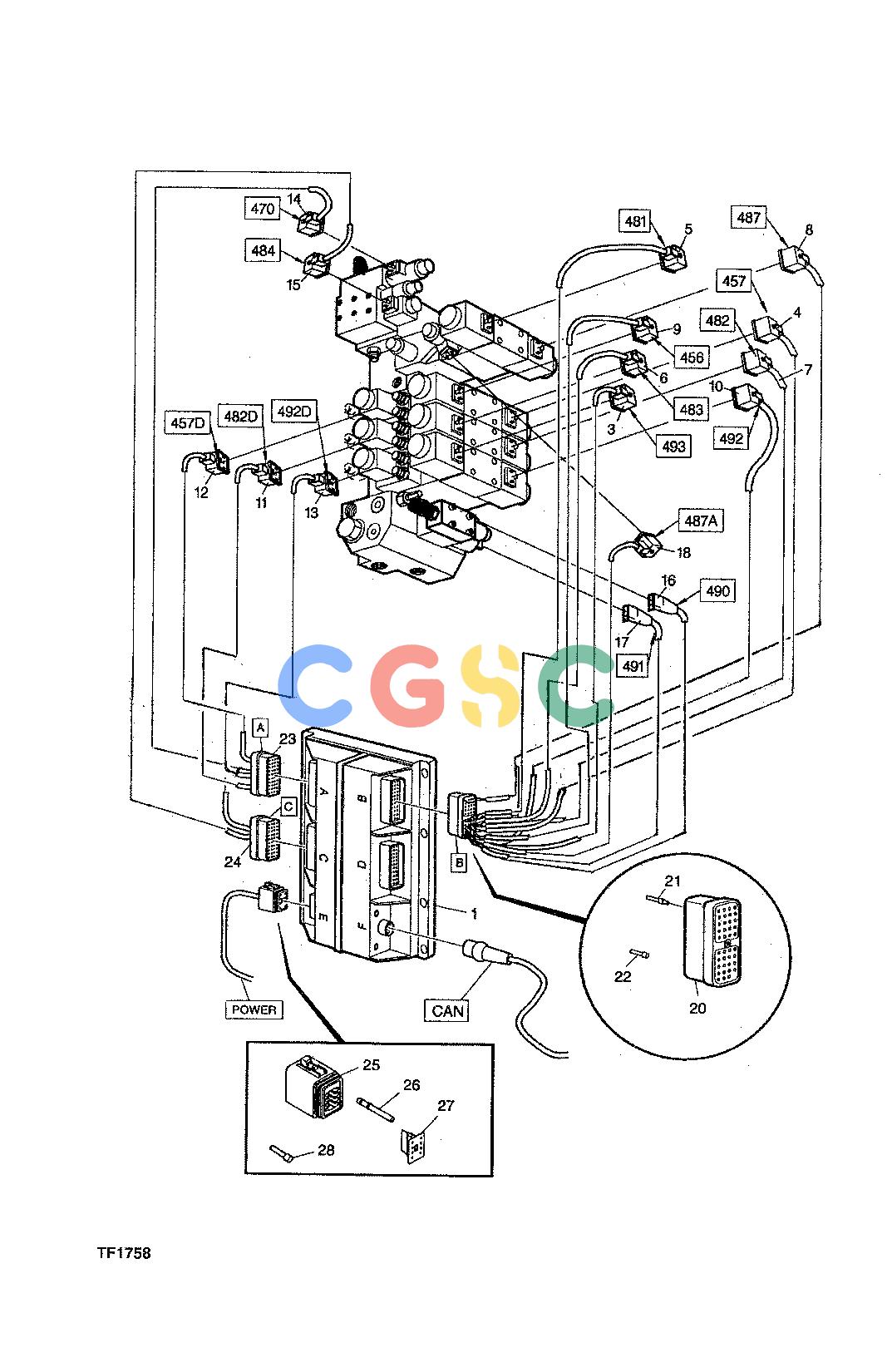 约翰迪尔零件查询758 HD - ATTACHMENTS ENGINE ELECTRICAL EQUIPMENTS F059285 11 42 TF1758 [TF1758]EPC John Deere online