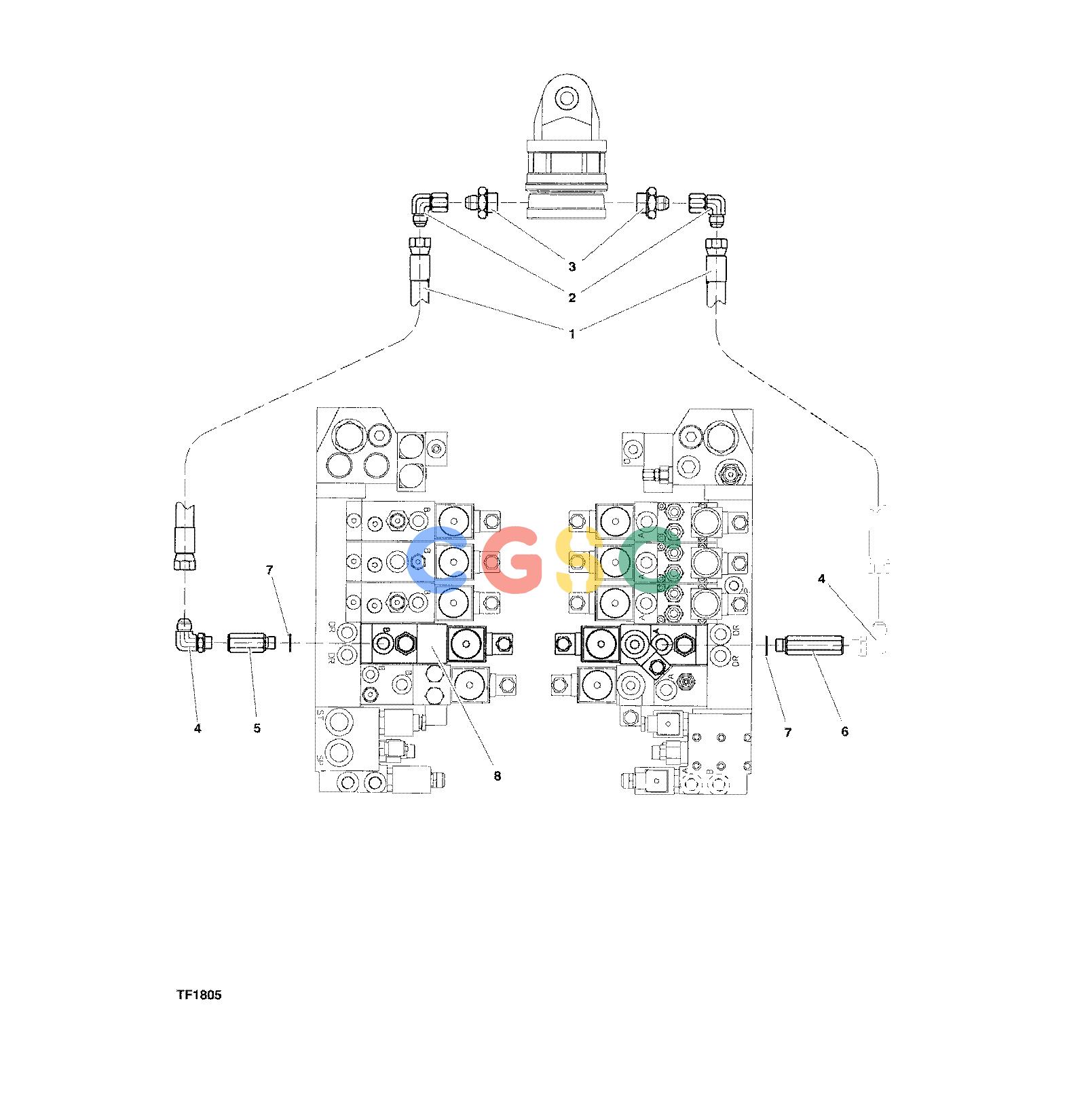 约翰迪尔零件查询746C ATT - ATTACHMENTS ENGINE HYDRAULIC MOUNTING, ROTATOR F048249 11 76 TF1805 [TF1805]EPC John Deere online