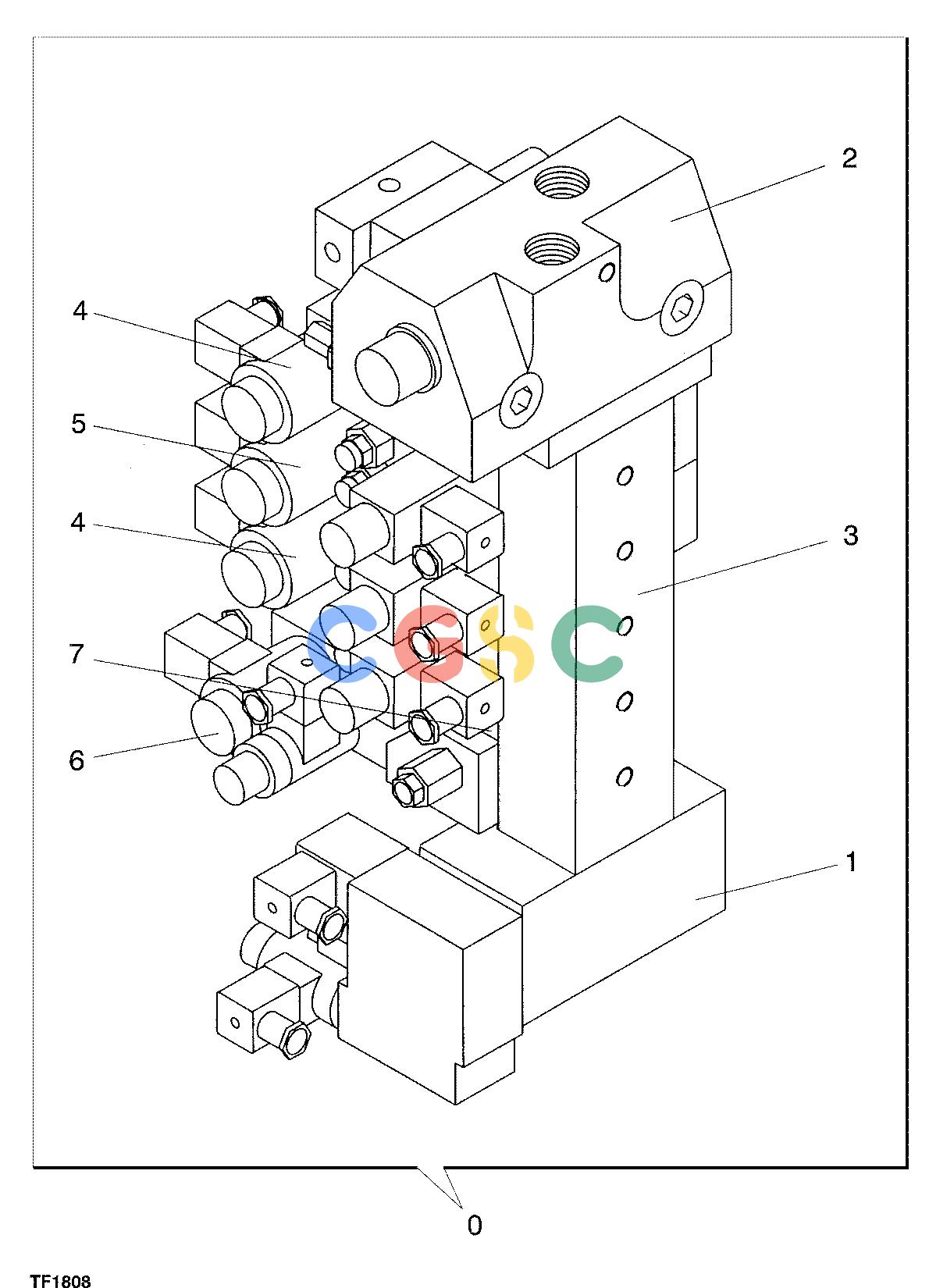 约翰迪尔零件查询758 HD - ATTACHMENTS ENGINE VALVE BLOCK F059285 11 60 TF1808 [TF1808]EPC John Deere online
