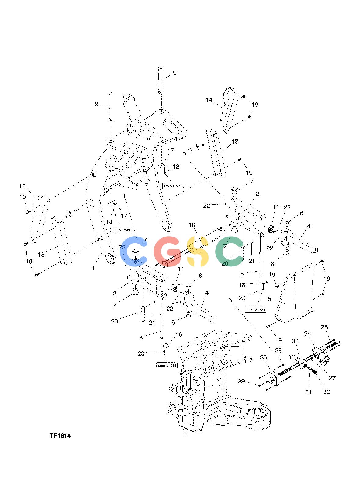 约翰迪尔零件查询758 HD - ATTACHMENTS ENGINE MULTI TREE HANDLING F059285 11 82 TF1814 [TF1814]EPC John Deere online