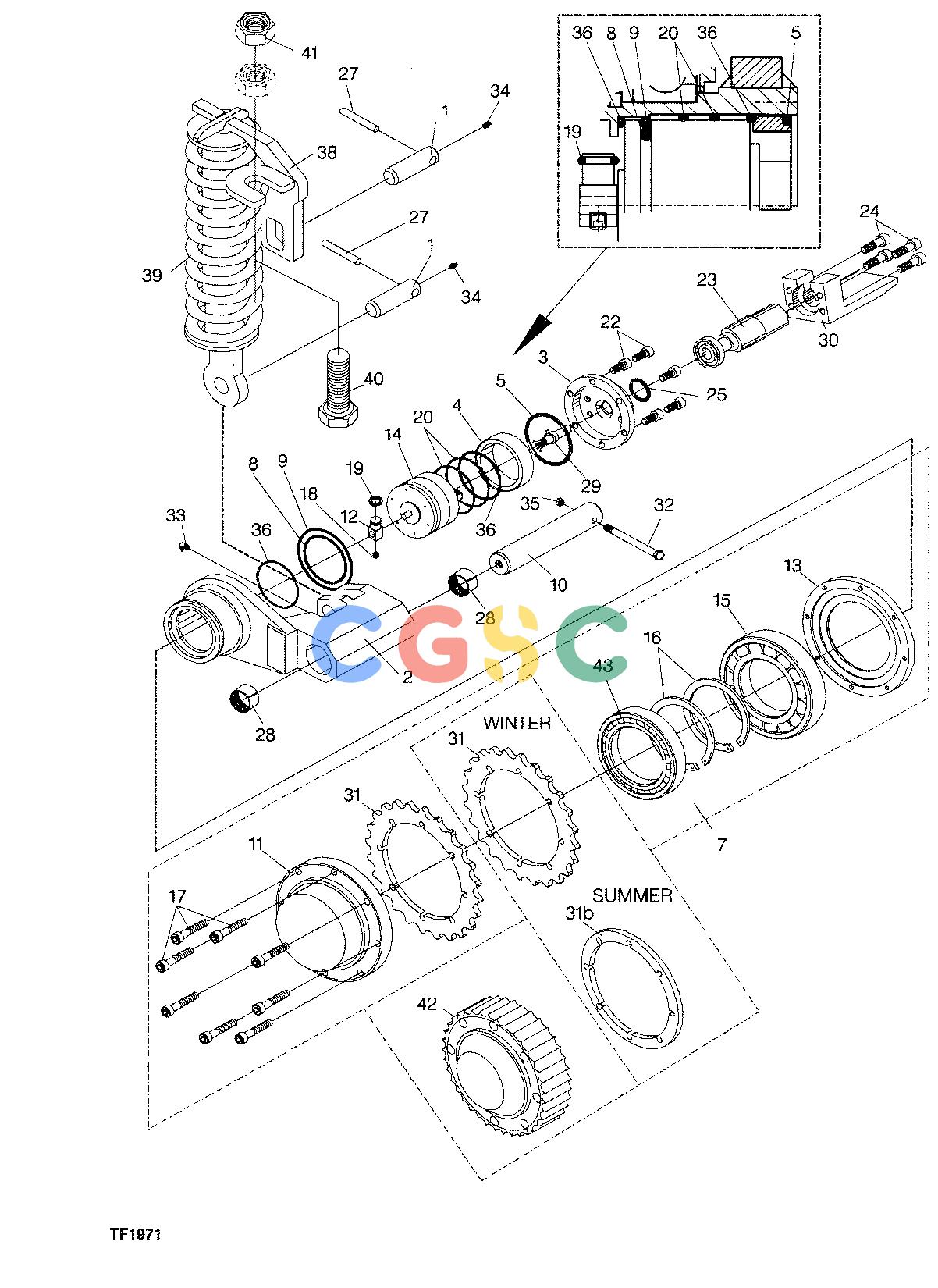 约翰迪尔零件查询758 HD - ATTACHMENTS ENGINE MEASURING WHEEL F059285 11 26.1 TF1971 [TF1971]EPC John Deere online