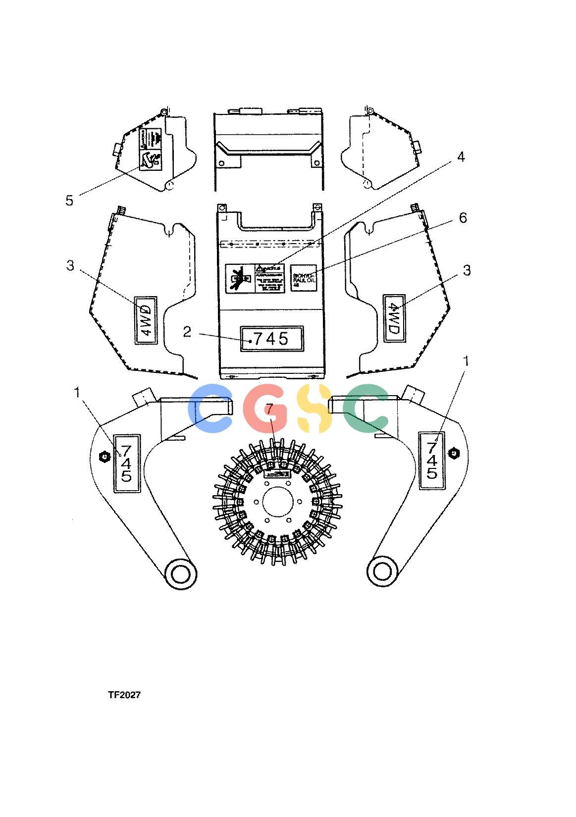 约翰迪尔零件查询745 ATT - ATTACHMENTS ENGINE DECAL KIT F045006 11 110 TF2027 [TF2027]EPC John Deere online