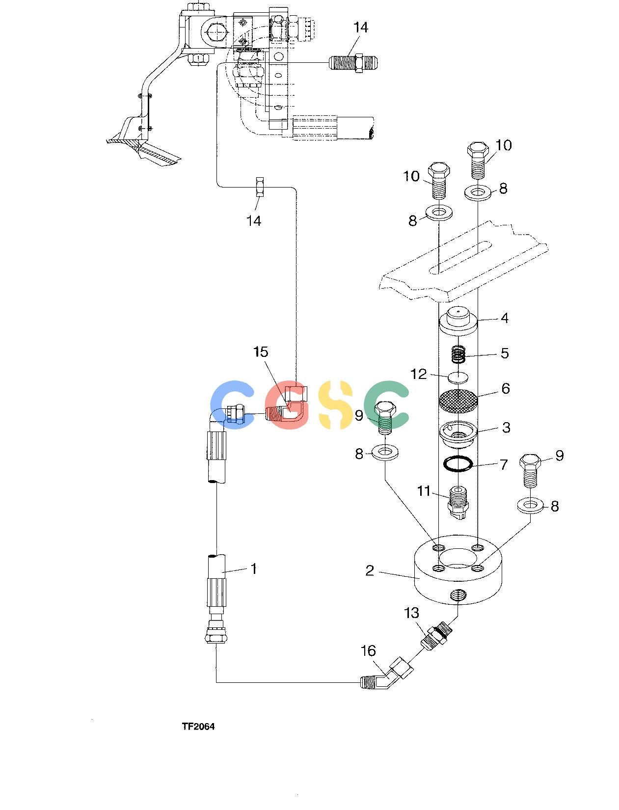 约翰迪尔零件查询758 HD - ATTACHMENTS ENGINE UREA ASSY F059285 11 94 TF2064 [TF2064]EPC John Deere online