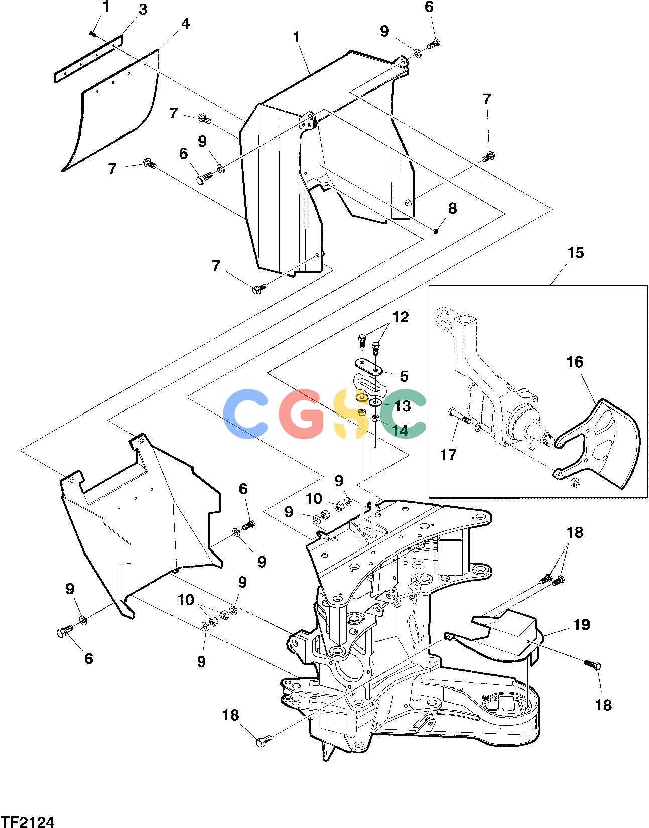 约翰迪尔零件查询758 HD - ATTACHMENTS ENGINE SHIELDS F059285 11 14.1 TF2124 [TF2124]EPC John Deere online