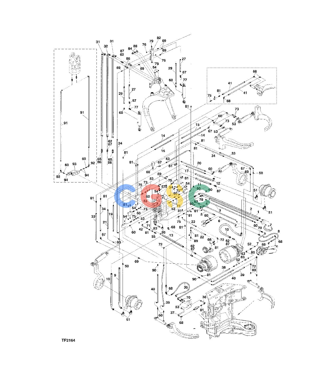 约翰迪尔零件查询758 HD - ATTACHMENTS ENGINE HYDRAULIC MOUNTING, POCLAIN F059285 11 46.B TF2164 [TF2164]EPC John Deere online