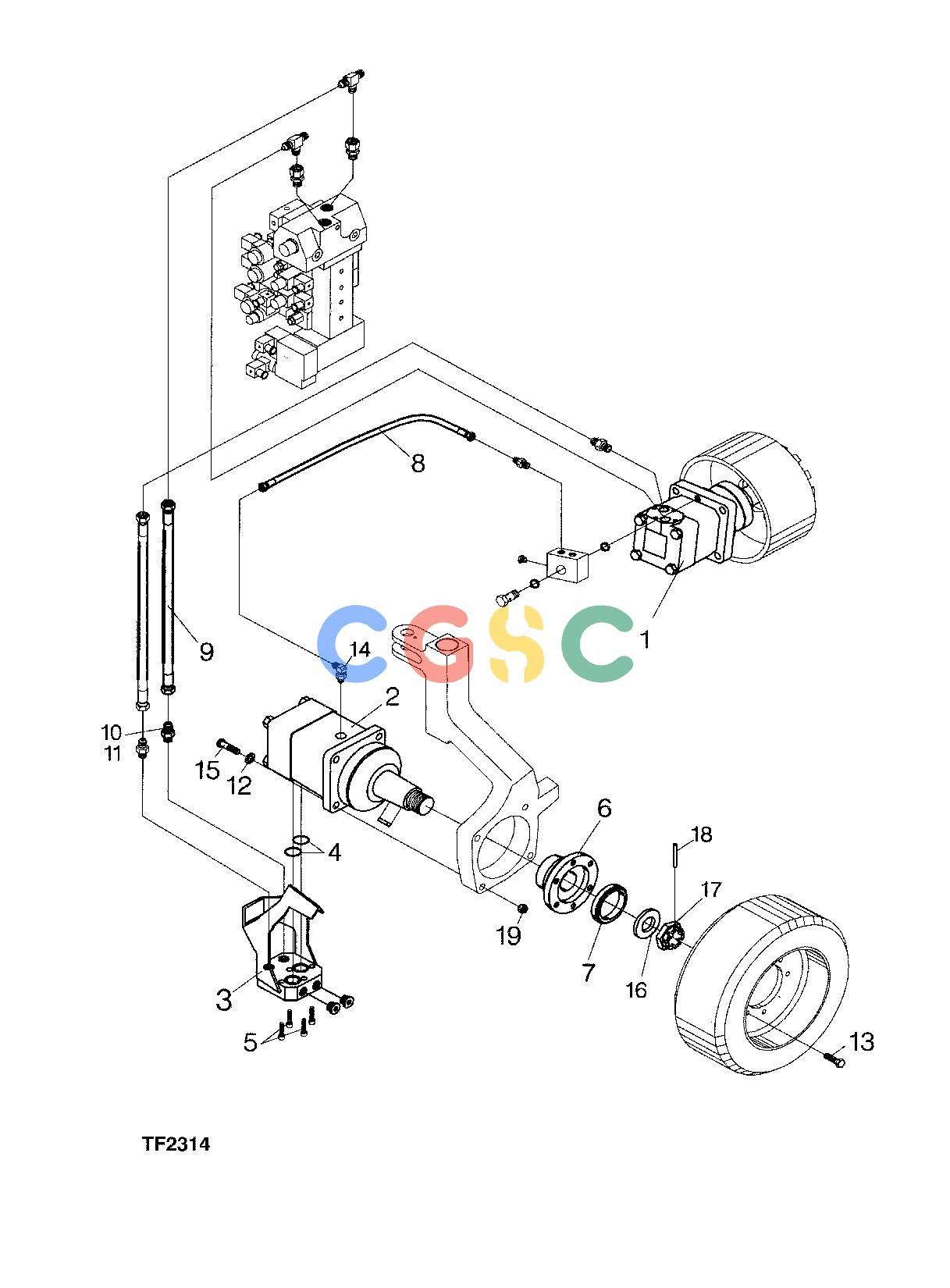 约翰迪尔零件查询745 ATT - ATTACHMENTS ENGINE HYDRAULIC MOUNTING, DANFOSS OMV630 F045006 11 56.B TF2314 [TF2314]EPC John Deere online