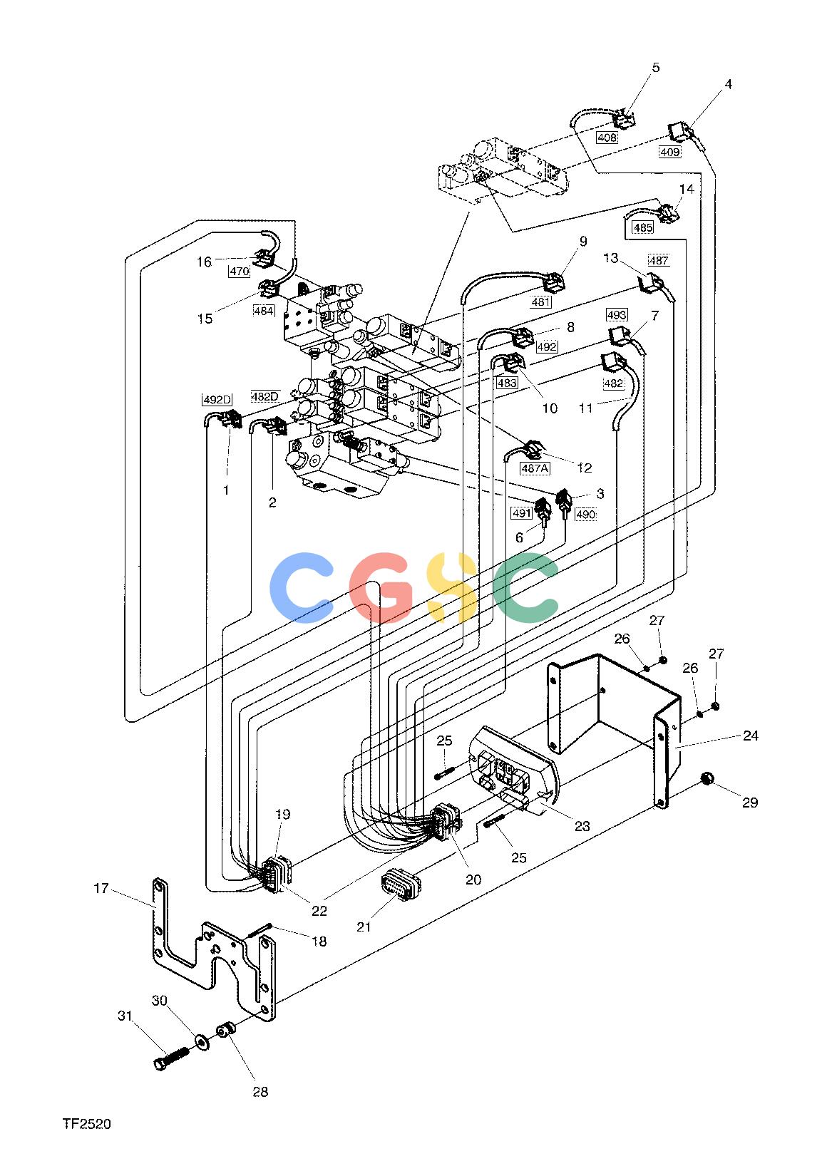 约翰迪尔零件查询745 ATT - ATTACHMENTS ENGINE ELECTRICAL MOUNTING, TM10 F045006 11 62.5 TF2520 [TF2520]EPC John Deere online