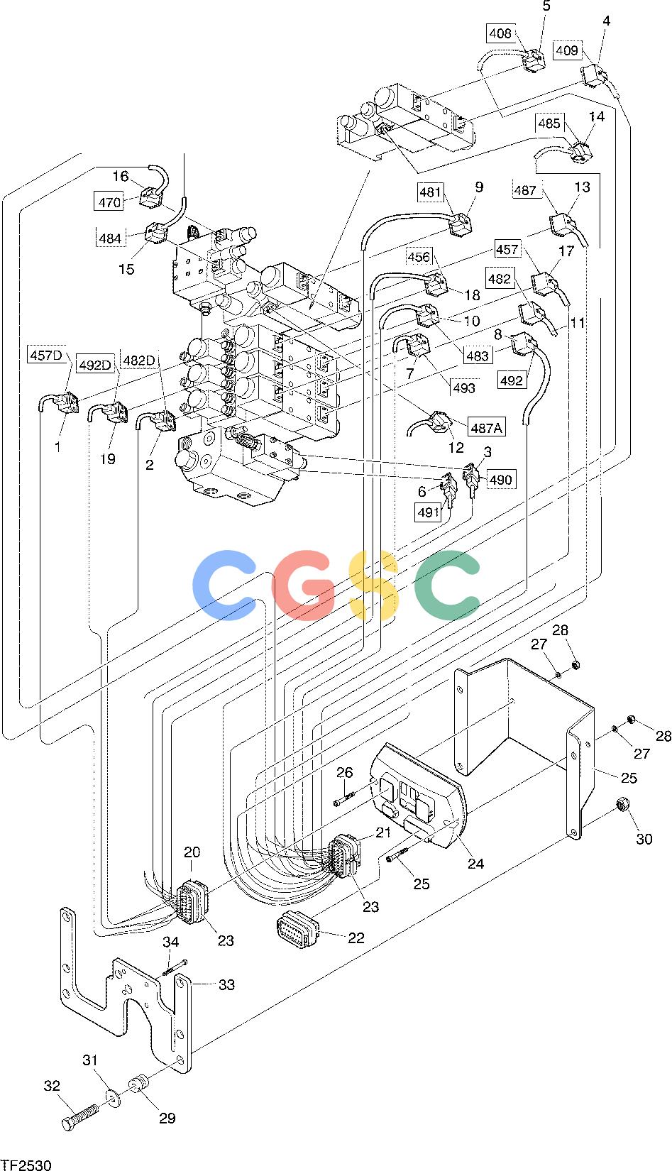 约翰迪尔零件查询758 HD - ATTACHMENTS ENGINE ELECTRICAL SYSTEM, TM10 F059285 11 44.A TF2530 [TF2530]EPC John Deere online