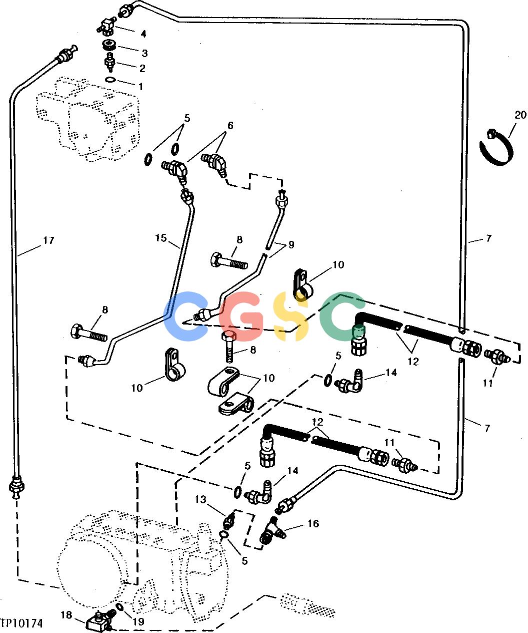 约翰迪尔零件查询410B - BACKHOE, LOADER BRAKE VALVE TO TRANSMISSION OIL LINES [01J05]EPC John Deere online