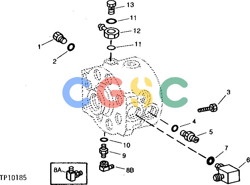 约翰迪尔零件查询310A - BACKHOE, LOADER HYDRAULIC PUMP PLUGS AND CONNECTORS [02E05]EPC John Deere online