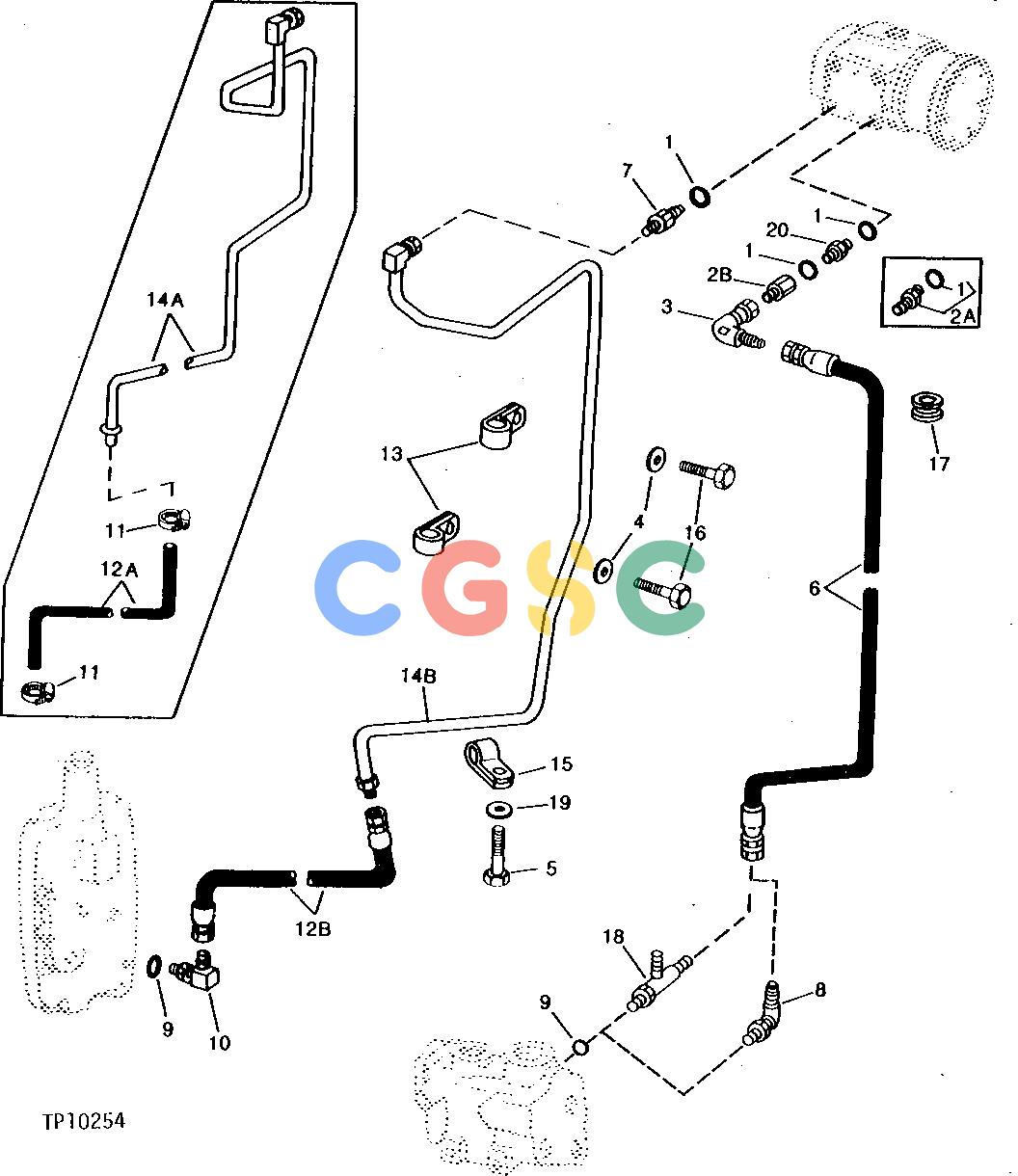 约翰迪尔零件查询410B - BACKHOE, LOADER STEERING VALVE TO PRIORITY VALVE AND TRANSMISSION OIL LINES [01I21]EPC John Deere online