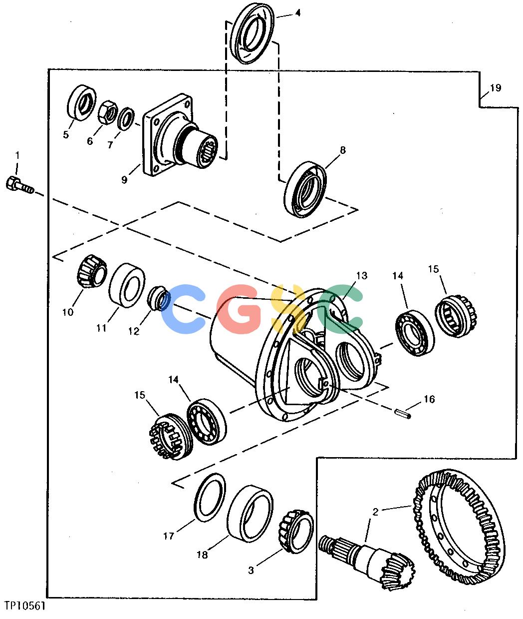 约翰迪尔零件查询410B - BACKHOE, LOADER AXLE ASSEMBLY (MECHANICAL FRONT WHEEL DRIVE) [01B21]EPC John Deere online