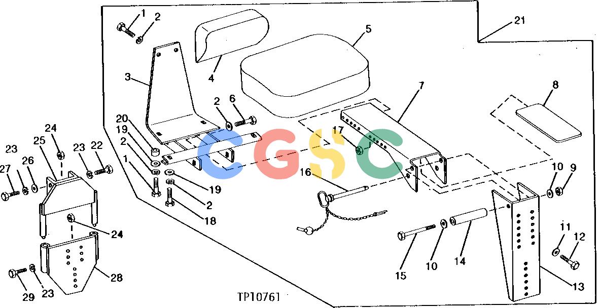 约翰迪尔零件查询93 - BACKHOE SEAT [D02]EPC John Deere online