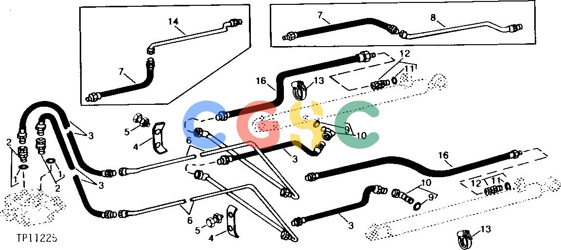 约翰迪尔零件查询300B - BACKHOE, LOADER LOADER BUCKET CIRCUIT [02E09]EPC John Deere online
