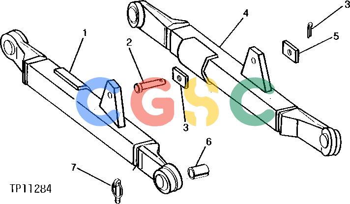 约翰迪尔零件查询300B - BACKHOE, LOADER SHORT NON-TELESCOPING DRAFT TUBES (CATEGORY II) [01J12]EPC John Deere online