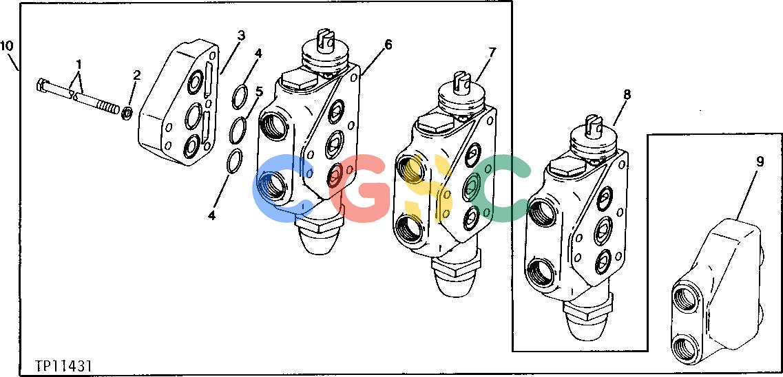 约翰迪尔零件查询410 - BACKHOE, LOADER LOADER CONTROL VALVE [02G07]EPC John Deere online