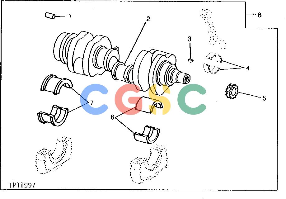 约翰迪尔零件查询310 - BACKHOE, LOADER UNDERSIZE CRANKSHAFT AND BEARING KIT [01B10]EPC John Deere online