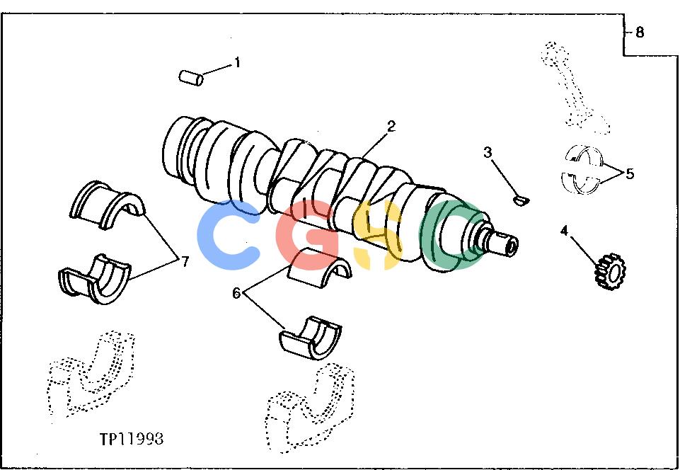 约翰迪尔零件查询410 - BACKHOE, LOADER UNDERSIZE CRANKSHAFT AND BEARING KIT [01B24]EPC John Deere online