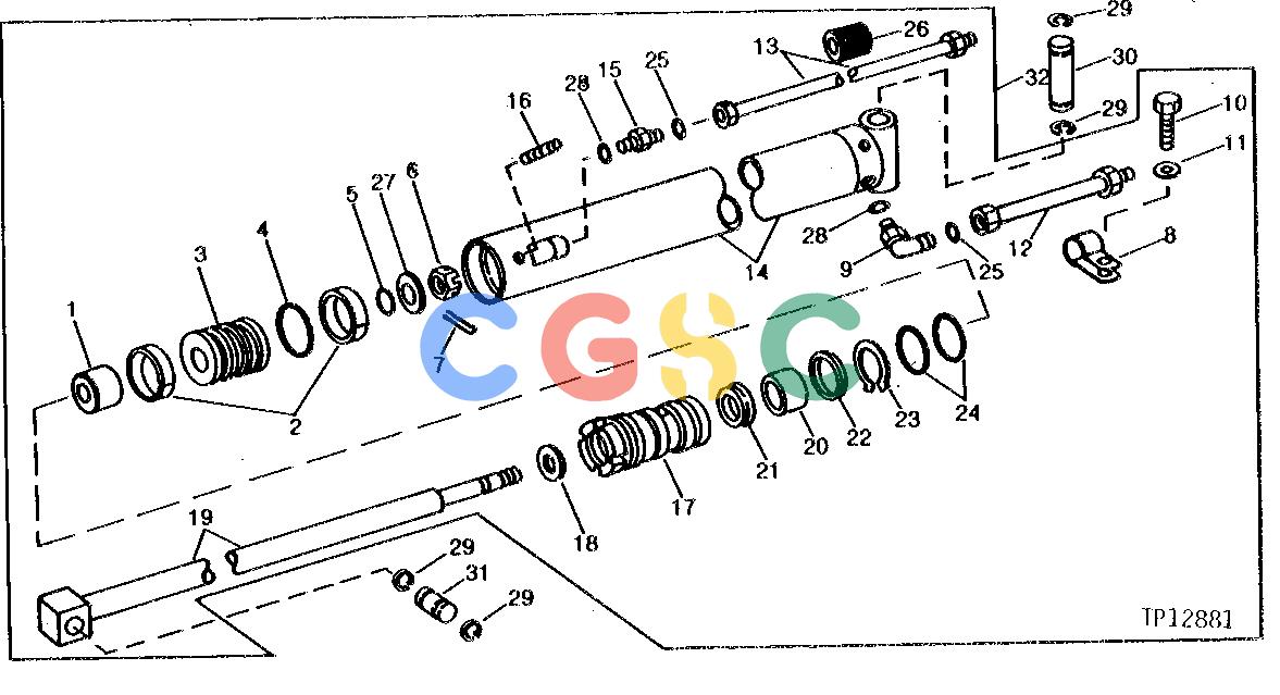 约翰迪尔零件查询410D - BACKHOE, LOADER Extendible Dipperstick Cylinder (For Use With 1.5M Extendible Dippperstick) ( - 787395)EPC John Deere online