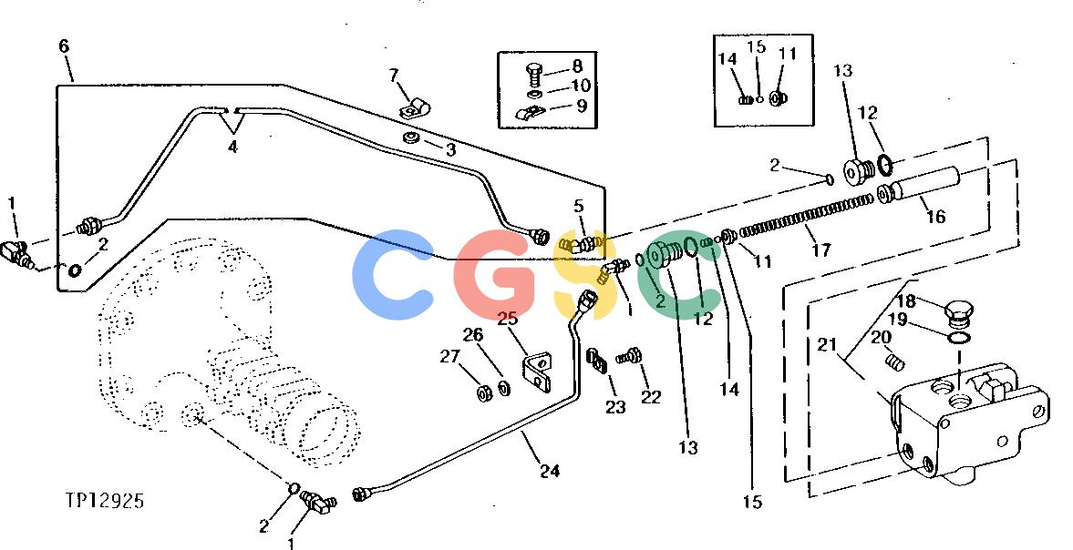 约翰迪尔零件查询310A - BACKHOE, LOADER BRAKE VALVE AND OIL LINES [01H17]EPC John Deere online
