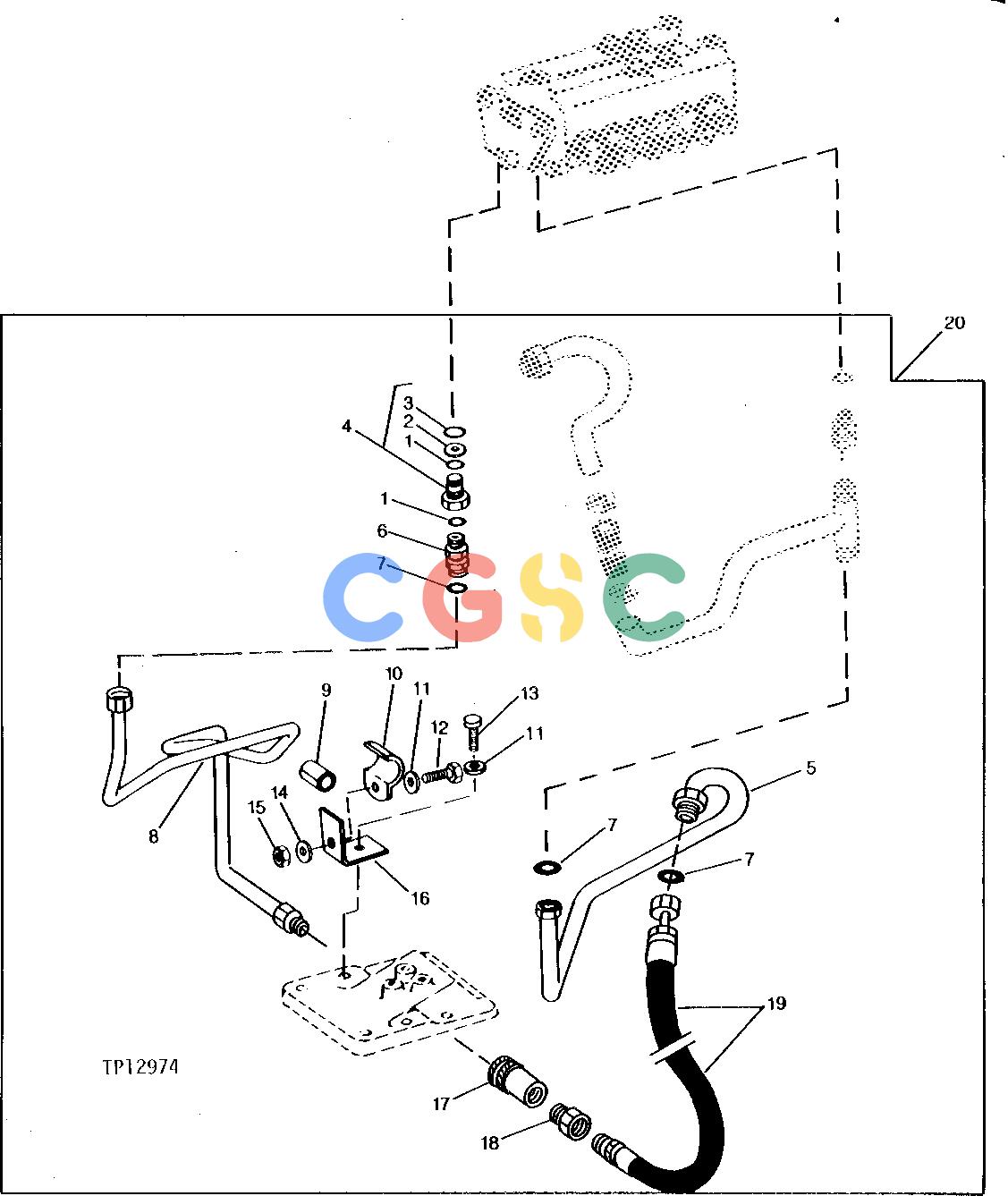 约翰迪尔零件查询9300 - BACKHOE CONTROL VALVE OIL LINES AND FITTINGS-QUICK-COUPLERS TO BACKHOE (SERIAL NO. 716591- ) [C22]EPC John Deere online