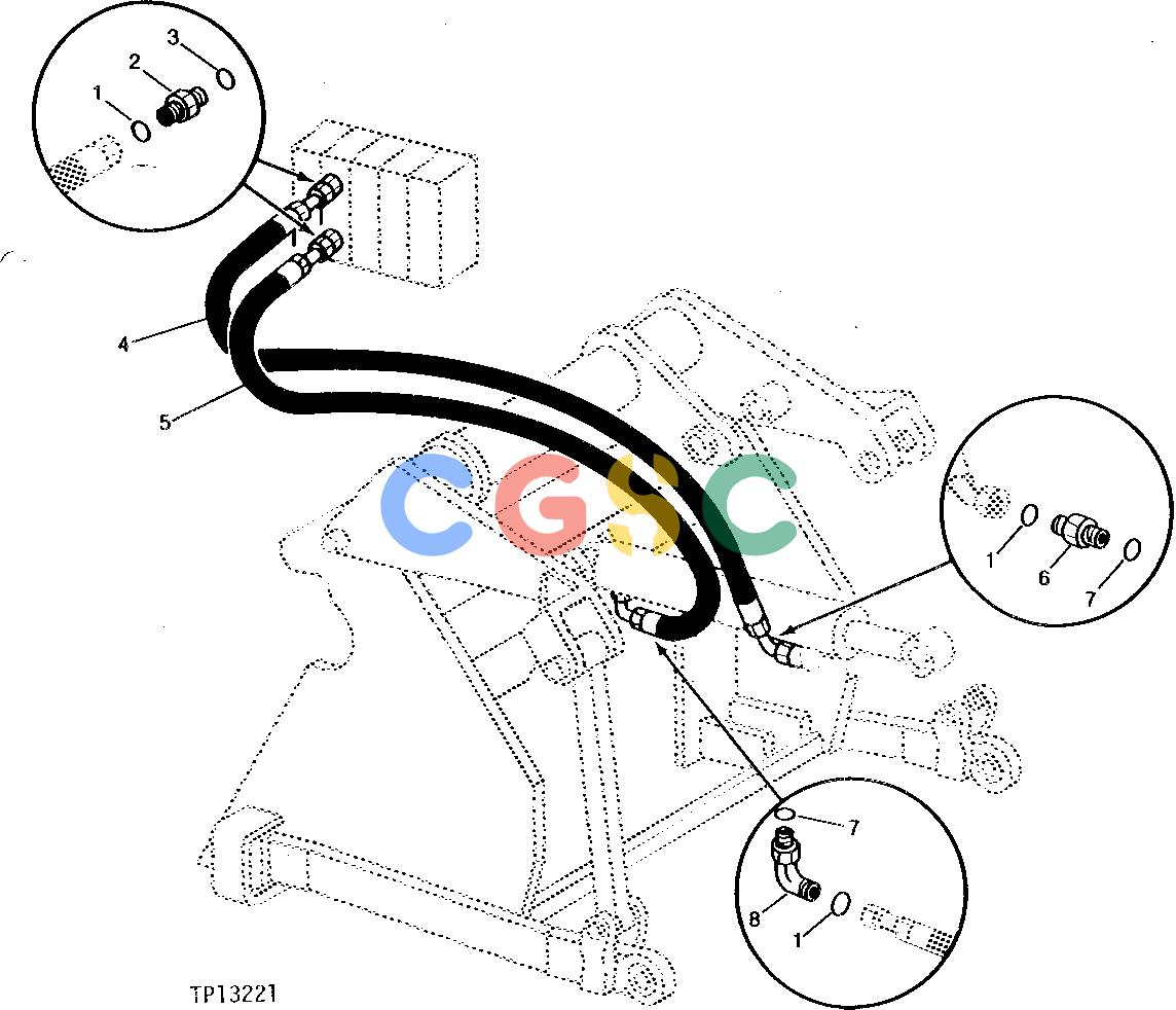约翰迪尔零件查询210C - BACKHOE, LOADER PITCH CYLINDER HYDRAULICS ( - 752372)EPC John Deere online