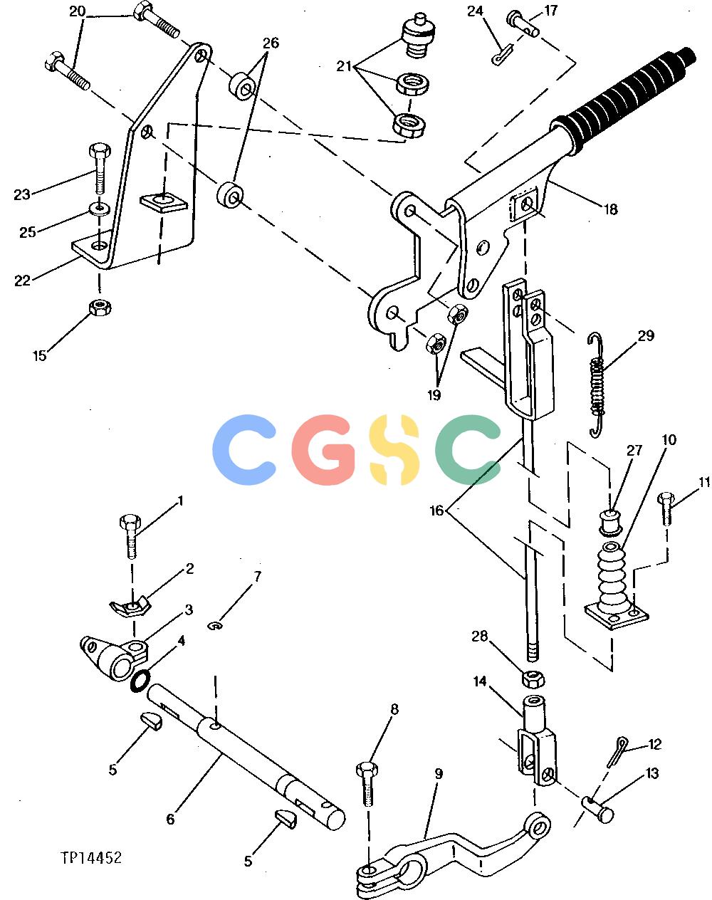 约翰迪尔零件查询210C - BACKHOE, LOADER PARK BRAKE LEVER AND LINKAGE ( - 745703)EPC John Deere online