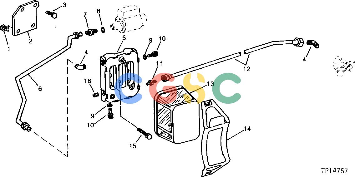 约翰迪尔零件查询300B - BACKHOE, LOADER FUEL FILTER AND FUEL LINES (ENGINE SERIAL NO. 127776- ) [01D08]EPC John Deere online
