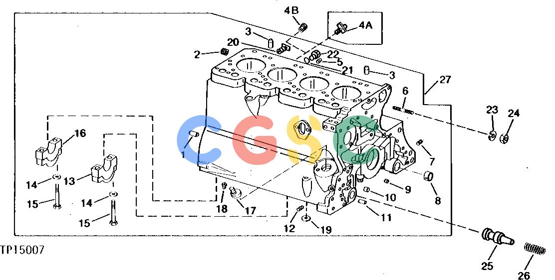 约翰迪尔零件查询410 - BACKHOE, LOADER CYLINDER BLOCK (SERIAL NO. 192001- ) [01B05]EPC John Deere online