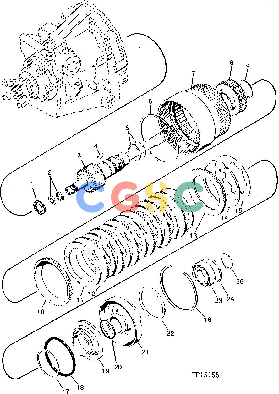 约翰迪尔零件查询315CH - BACKHOE, LOADER FORWARD CLUTCH ASSEMBLY [01D07]EPC John Deere online